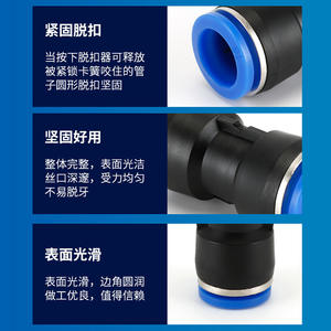 PU Plastic Straight <b>Connector</b> Air Hose <b>Quick</b>-Connect Component Pneumatic Two-Way <b>Quick</b> <b>Connector</b> Pneumatic Part - Product Image 5