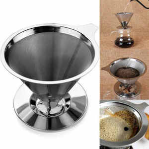 Filtro per Caffè e Tè a <span class=keywords><strong>Rete</strong></span>, Strumento a Doppio Strato in Acciaio Inox, Supporto per Filtro Caffè, Dripper per Caffè Pour Over - Product Image 3