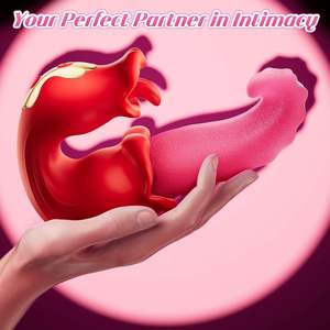 Volwassen Rose <span class=keywords><strong>Sex</strong></span> Thuring Vibrator Dildo 10 Vibratie Modi G-Spot Clit Anale Stimulator Discrete Koppels Seksspeeltje 10 Likken Swing - Product Image 4