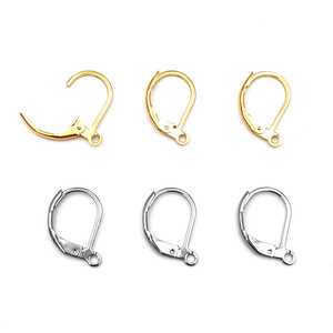D-Shaped Ear <b>Hooks</b> Gold And Silver Plated Stainless Steel Jewelry Findings For DIY Earrings Components - Product Image 1