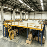 HONGXIN Étagère de mezzanine robuste sans boulons en acier laminé à froid, revêtement poudré, résistante à la corrosion, réglable, 2-3 niveaux, 1000 kg/m²