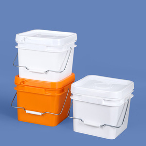 <span class=keywords><strong>Seau</strong></span> carré en plastique robuste avec couvercle et poignée, 4L, 5L, 8L, 10L, 16L, 20L, 25L, pour vis en vrac et dosettes de lessive - Product Image 1