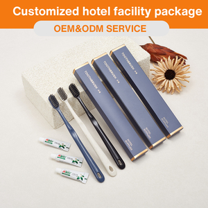 Juego de Artículos de Baño de Lujo Negros con Logotipo Personalizado, Venta al por Mayor de Fábrica, Kit de Baño Desechable para Hoteles y Moteles de Primera Categoría - Product Image 2