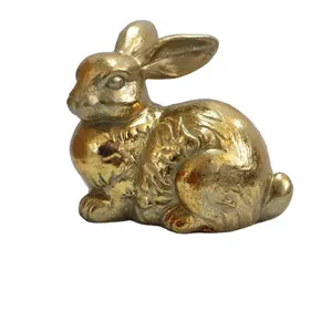 Resin Sitting Hare Rabbit Ornament Figure Sculpture Office Decor Gold/Grey/ Cream Shades Figure Sculpture vintage Home Decor