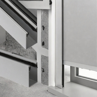 Persianas enrollables Prettyhouse 100% opacas con canal en U de aluminio, tiras bloqueadoras de luz, rieles en ambos lados, color gris