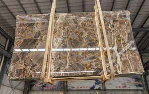 Dalles de marbre doré de luxe, fusion de marbre veiné doré de <span class=keywords><strong>Versailles</strong></span>, carrelage mural et de sol - Product Image 4