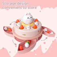 Nouveauté : Jouet interactif pour 2 joueurs, tourne-disque électrique, lapin qui sort et jeu de capture, jouet éducatif pour enfants avec musique