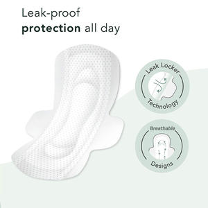 OEM舒适柔软女士卫生巾天然棉布带翼透气超薄夜间使用 - Product Image 4