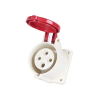 Prise industrielle droite ZNG-324 à montage sur panneau, 32A, 4 broches, 3 phases 3P+PE, pour générateur