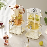 Bouteille d'eau froide en plastique grande capacité 5L, motif glacier, design moderne et luxueux, pour boissons, lait, thé floral, jus, avec robinet