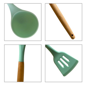 Phụ Kiện Nhà Bếp Dụng Cụ Nấu Ăn Silicone Bếp Đồ Dùng Bộ 11 Cái Với Lưu Trữ Xô Hộp Màu - Product Image 5