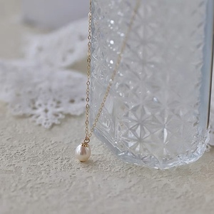 Collares de Alta Gama con Cadena de Hueso y Cierre de Oro de 14k, Estilo Simple y Elegante con Perlas de Agua Dulce Naturales de Gran Brillo y Baño de Cobre - Product Image 2