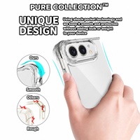 Coque de téléphone C0179 avec protection d'objectif pliable, anti-rayures, transparente HD, anti-chute pour iPhone Duo