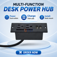 Prises de courant de table approuvées par l'ETL pour meubles américains Bande 2 15a/16a/5a Double ports USB Charge Prise montée encastrée