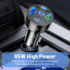 Nuevo <span class=keywords><strong>cargador</strong></span> <span class=keywords><strong>de</strong></span> coche <span class=keywords><strong>de</strong></span> 65W 5 en 1 <span class=keywords><strong>para</strong></span> teléfono móvil <span class=keywords><strong>cargador</strong></span> superrápido cabeza USB coches <span class=keywords><strong>para</strong></span> Tybe C/Android cargadores <span class=keywords><strong>de</strong></span> coche <span class=keywords><strong>de</strong></span> carga rápida - Product Image 4