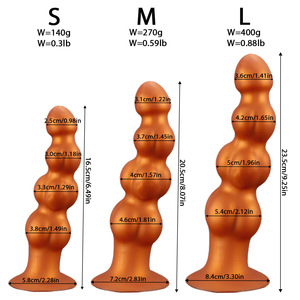 Plug anale a 4 sfere Muscle, con perle di estrazione grandi, forma irregolare, unisex, giocattolo sessuale SM, dilatatore anale per principianti e adulti. - Product Image 4