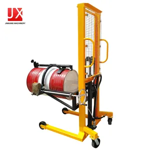 Factory Sells Manual Hydraulic Bucket Truck Lifting Stacker Round Barrel Trolley Oil Drum Truck