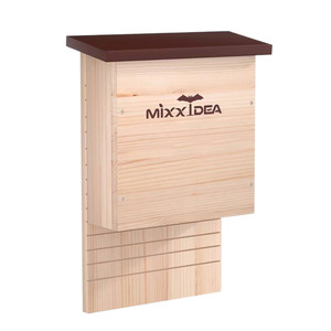 บ้านค้างคาวไม้ทรงสี่เหลี่ยมผืนผ้า Mixxidea สำหรับสวนกลางแจ้ง ทนทาน ทำจากไม้เนื้อแข็ง เป็นที่อยู่อาศัยสำหรับค้างคาว - Product Image 1