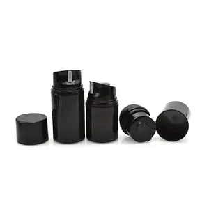 Free sample black airless pump bottle 30ml 50ml 80ml 100ml 120ml 150ml plastic cosmetic airless bottles
