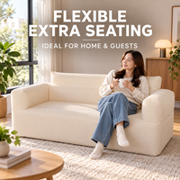 Tragbares Aufblasbares Sofa für 2 Personen Luftcouch mit Weichem Stoffbezug für Zuhause, Gästezimmer und Camping