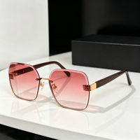 Lunettes de soleil unisexes de luxe, haute qualité, UV400, monture carrée en métal, légères, design, verres noirs personnalisés, livraison directe d'usine