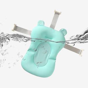 Flotteur de bain pour bébé en forme de pomme, forme en T, bleu frais, 0-12 mois, filet de bain multifonctionnel pour nouveau-nés - Product Image 1