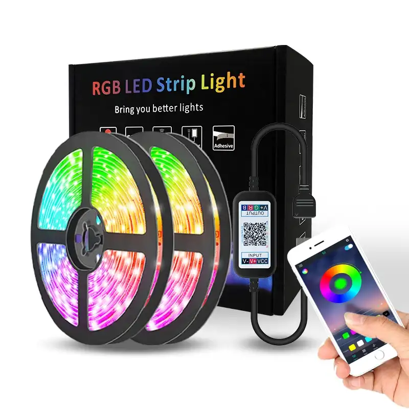 แถบไฟ LED เปลี่ยนสีได้ RGB 5050,แถบไฟแบคไลท์ TV สำหรับบ้านทีวีคอมพิวเตอร์กระจกกันน้ำผ่าน USB