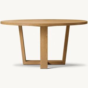 <span class=keywords><strong>Tavolo</strong></span> da Pranzo Moderno in Rovere Americano RH, <span class=keywords><strong>Tavolo</strong></span> Centrale con Base a Croce Personalizzabile, <span class=keywords><strong>Tavolo</strong></span> da Cena Circolare di Lusso in Legno Nobile - Product Image 1