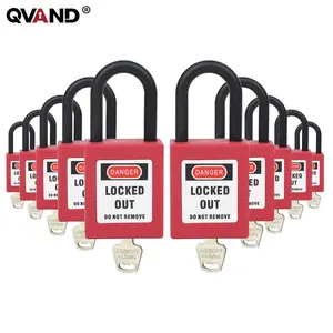 Qvand 38mm Cadeado de segurança com chave igual, bloqueio vermelho, etiqueta de bloqueio, dispositivos de bloqueio de lotos, isolamento osha tagout