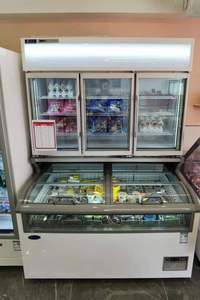 Réfrigérateur commercial à double affichage de température, vente chaude, réfrigérateur-congélateur combiné vertical pour les boissons et la viande des magasins de proximité - Product Image 3