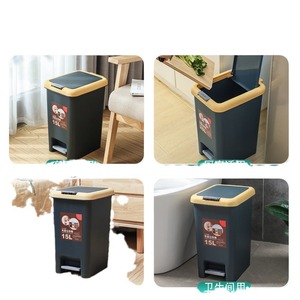 Cubo de Basura Rectangular Meilige de 15L con Pedal, Cubo de Basura con Tapa para Interiores, Uso en Baño y Cocina - Product Image 2