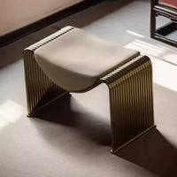 Tabouret de toilette de luxe de style italien, tabouret M de designer en fer forgé, tabouret à chaussures, tabouret de canapé de salon, tabouret à thé