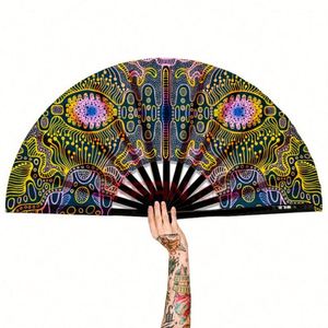 Abanico Plegable de Bambú Impreso a Todo Color de 33 cm con Logotipo Personalizado, Cantidad Mínima de Pedido para Ocasiones Navideñas - Product Image 2