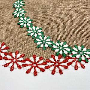 Tovagliette Naturali in Juta con Bordo in <span class=keywords><strong>Pizzo</strong></span> Floreale, Tappetini Rotondi in Iuta per Tavola, Stile Rustico e Campestre, per Decorazioni Natalizie - Product Image 2