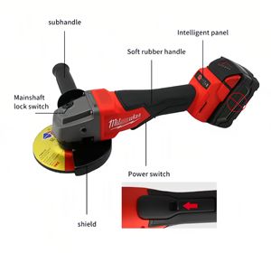 Meuleuse d'angle sans fil 18V sans balais, vitesse variable 9500 tr/min pour la découpe, le meulage et le polissage - Product Image 2
