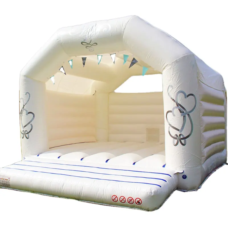 Inflatable सफेद फूल शादी बाउंसर घरों inflatable शादी कूद महल inflatable उछाल वाले महल