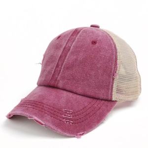 Gorra de béisbol de algodón lavado para mujer, gorra de cola de caballo, moderna, desgastada, con malla trasera, transpirable, para deportes al aire libre, sombrero para el sol, unisex - Product Image 6