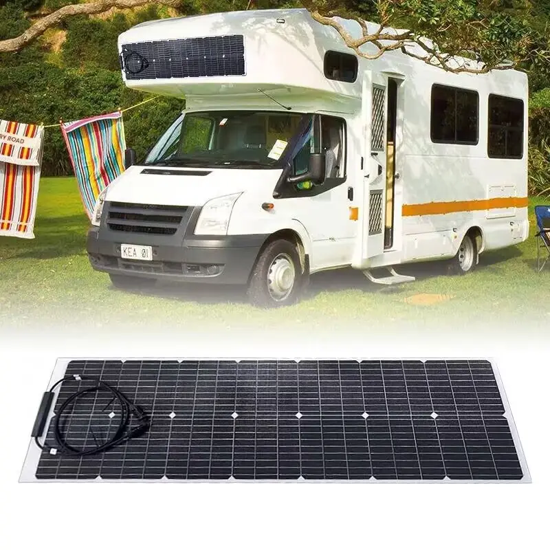 Высокоэффективная Гибкая солнечная панель 12 В солнечное зарядное устройство 50 Вт 100 Вт 200 Вт 300 Вт солнечная панель гибкие панели для каравана RV