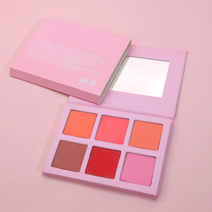 Großhandel Gesichts-6-Farben-Rouge-Palette Anbieter Natürliches Kompakt-Make-up Rosa Gepresstes Puder-Rouge Private Label - Product Image 1