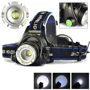 Lampada Frontale USB Ricaricabile Super Luminosa, Luce di Sicurezza Zoomabile, Lampada Frontale da Campeggio <span class=keywords><strong>con</strong></span> <span class=keywords><strong>LED</strong></span>, <span class=keywords><strong>Batteria</strong></span> al Litio 18650 - Product Image 1