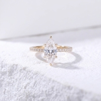 Bague pour femme en argent S925 de luxe, testée positivement, avec moissanite GRA taille marquise 3 carats, pour mariage et fiançailles, alliance en moissanite