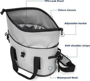 OEM Factory 40 Can Soft Cooler Bag LeakProof Large Cooler Bag with Roll-Top Waterproof Insulated Cooler Bag - Product Image 5