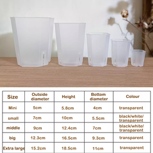 Оптовая продажа, прозрачный пластиковый горшок для растений, литьевая форма, садовый горшок для бонсай, пластиковые горшки для растений - Product Image 2