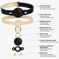 Collier de suivi GPS en cuir PU pour animaux de compagnie avec support AirTag, suivi en temps réel, étanche, localisateur pour chiens et chats, personnalisable pour usage quotidien, mondial