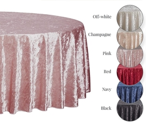 132 inch sang trọng nặng nghiền nát Nhung Vòng Khăn trải bàn rượu sâm banh nhung đám cưới bảng vải - Product Image 2