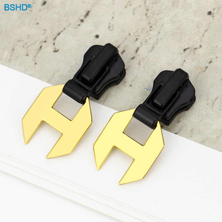 Fancy Custom Logo Zinc Alloy Zipper