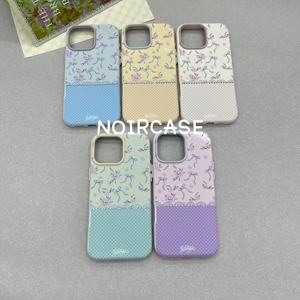 <span class=keywords><strong>Coque</strong></span> de téléphone en TPU souple à imprimé floral Sweet Bow, avec empiècements en dentelle et finition brillante, protection antichoc esthétique pastel - Product Image 1