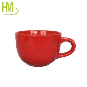 Taza <span class=keywords><strong>jumbo</strong></span> de cerámica roja, fabricante de cerámica OEM, diseño personalizado, 24 oz - Product Image 1