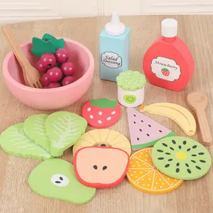 Simulation de Fruits et légumes en bois, légumes, aliments éducatifs pour enfants, ensemble de bricolage de cuisine, jeu d'éveil