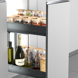 Modern 2-Tier Metal Sliding Storage Basket New Style Pull-Out <b>Kitchen</b> <b>Rack</b> Organizers for Cabinets Bottle <b>Rack</b> China Supplier Ki - Product Image 4
